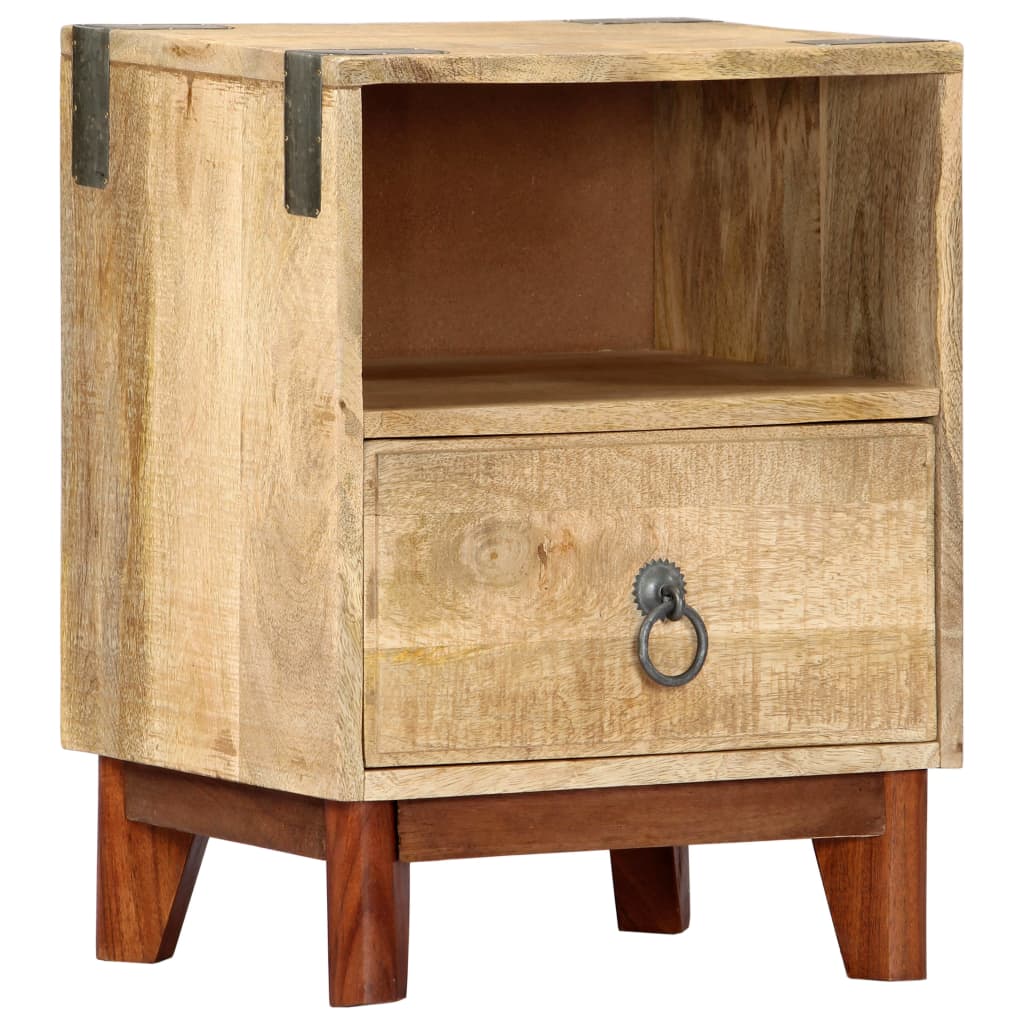 Bedside Cabinet 40x30x52 cm Solid Rough Mango Wood